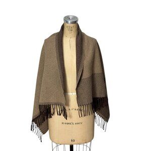 Reversible YSL Yves Saint Laurent wool scarf wrap shawl brown